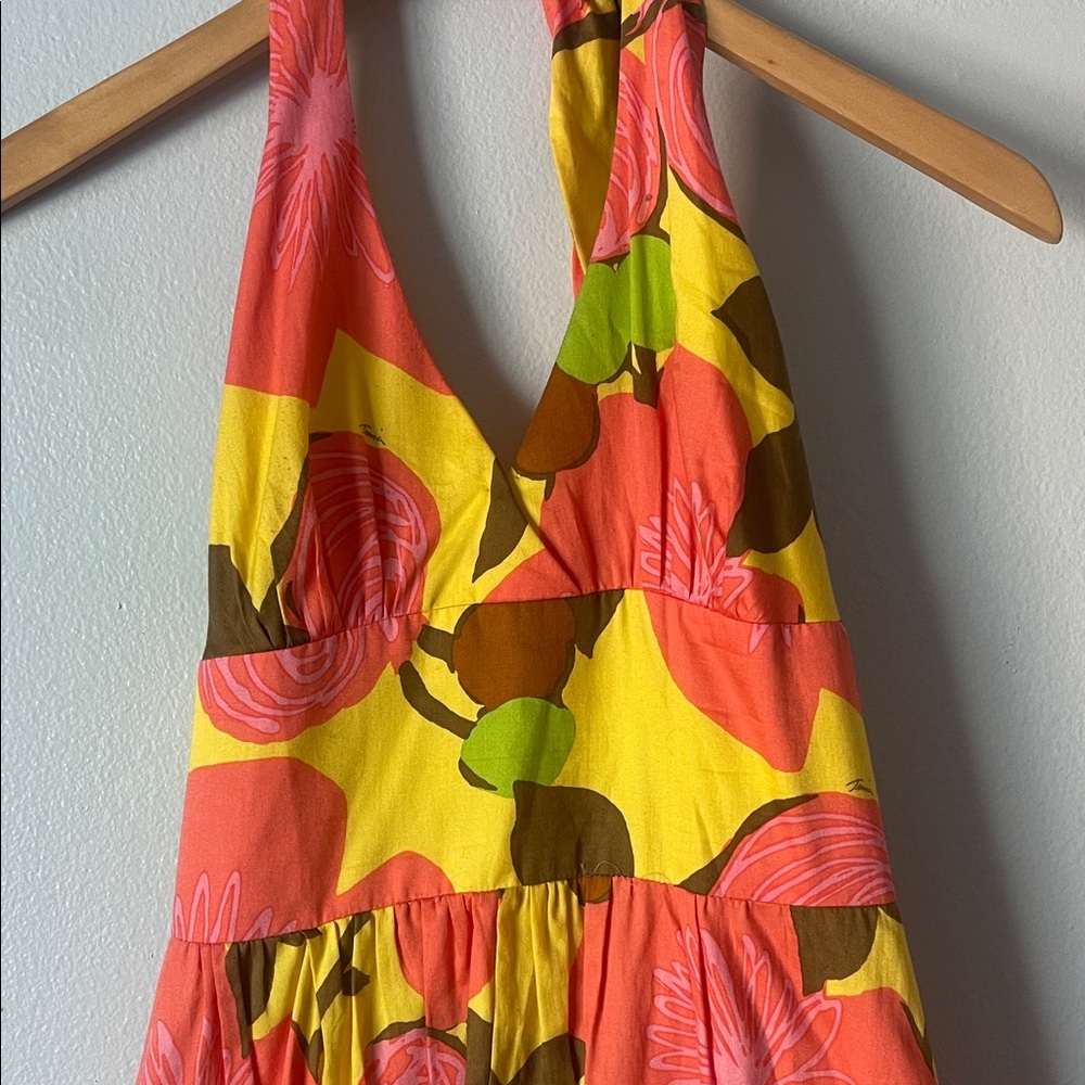 Trina Turk Colorful Floral Halter Dress Size 14 - Picture 4 of 13